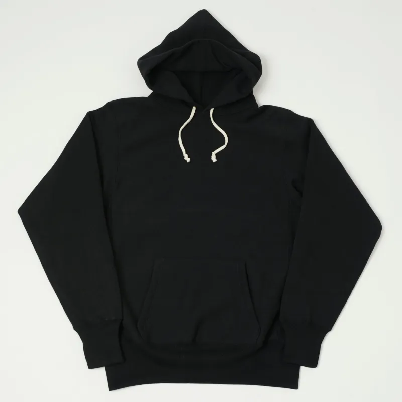 Warehouse & Co 484 Reverse Weave Hooded Sweatshirt - Black sold by Son of a Stag