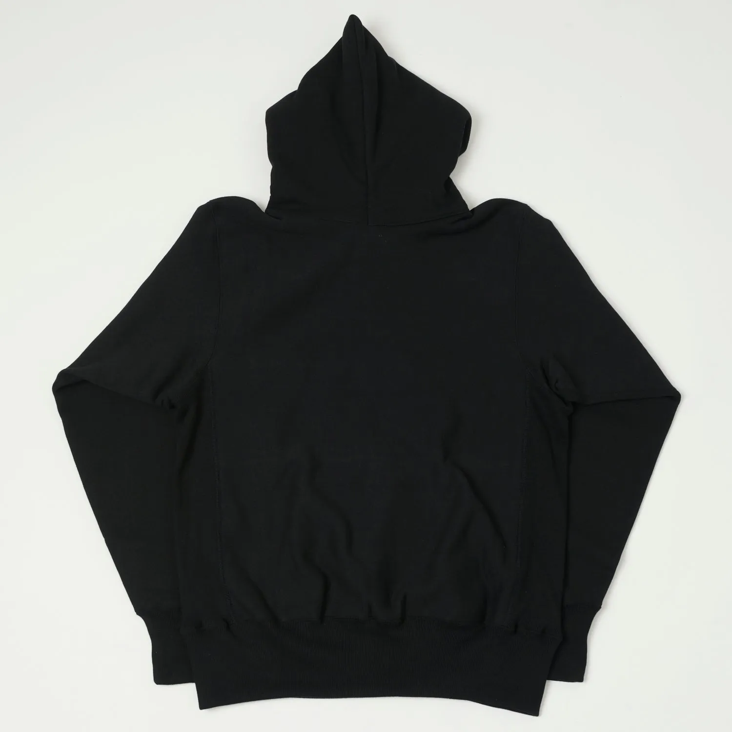 Warehouse & Co 484 Reverse Weave Hooded Sweatshirt - Black sold by Son of a Stag product image thumbnail 3