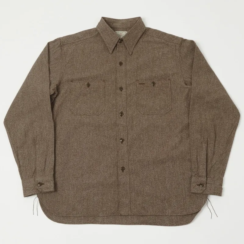 Buzz Rickson's Covert Cloth Work Shirt - Brown sold by Son of a Stag