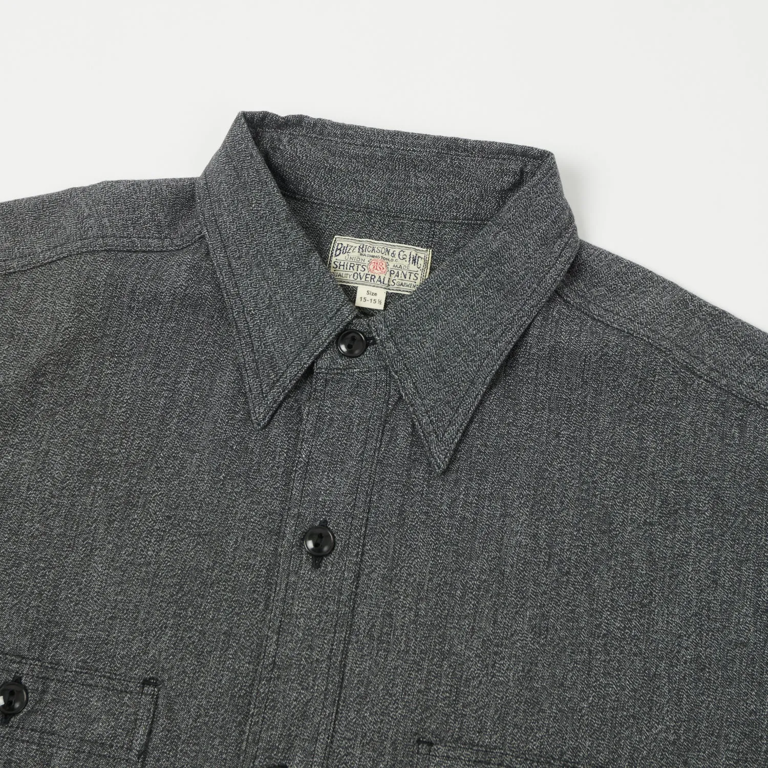 Buzz Rickson's Covert Cloth Work Shirt - Black sold by Son of a Stag product image thumbnail 2