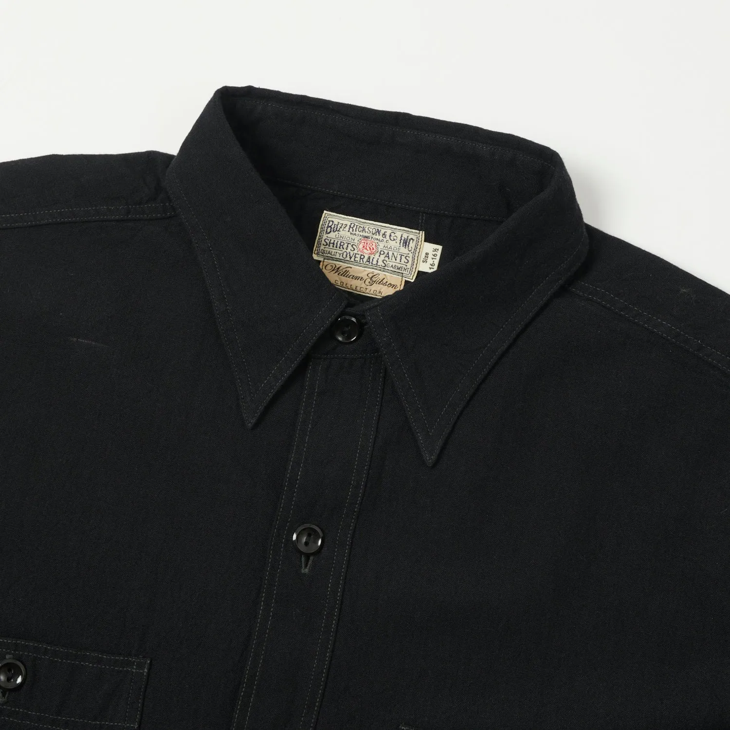 Buzz Rickson's x William Gibson Chambray Work Shirt - Black sold by Son of a Stag product image thumbnail 2