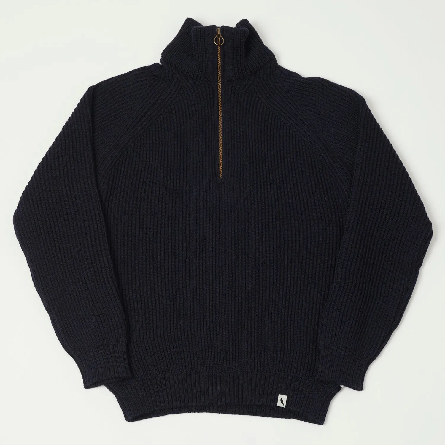 Peregrine Ford Quarter Zip Jumper - Navy sold by Son of a Stag