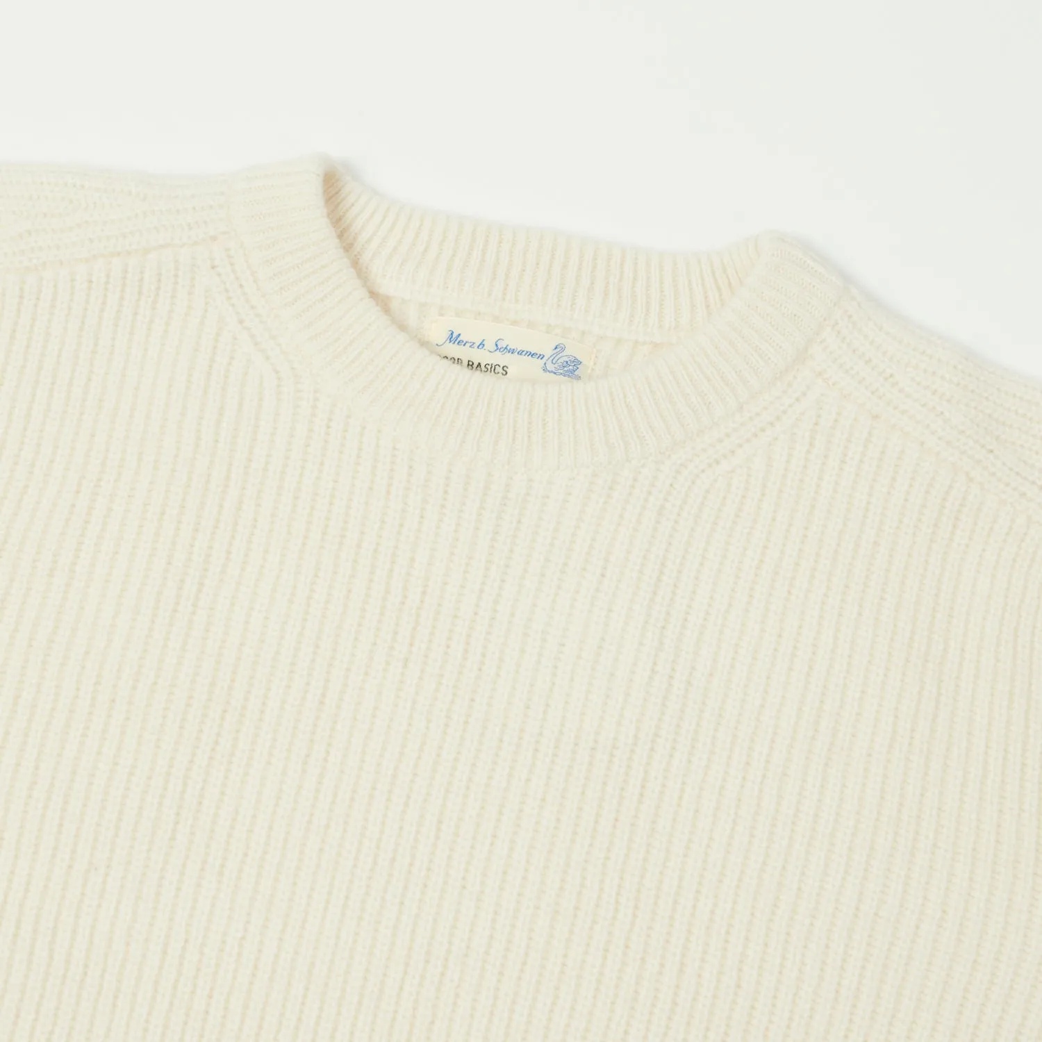 Merz b. Schwanen 'Good Basics' Wool Cashmere Ribbed Knit Pullover - Nature sold by Son of a Stag product image thumbnail 2