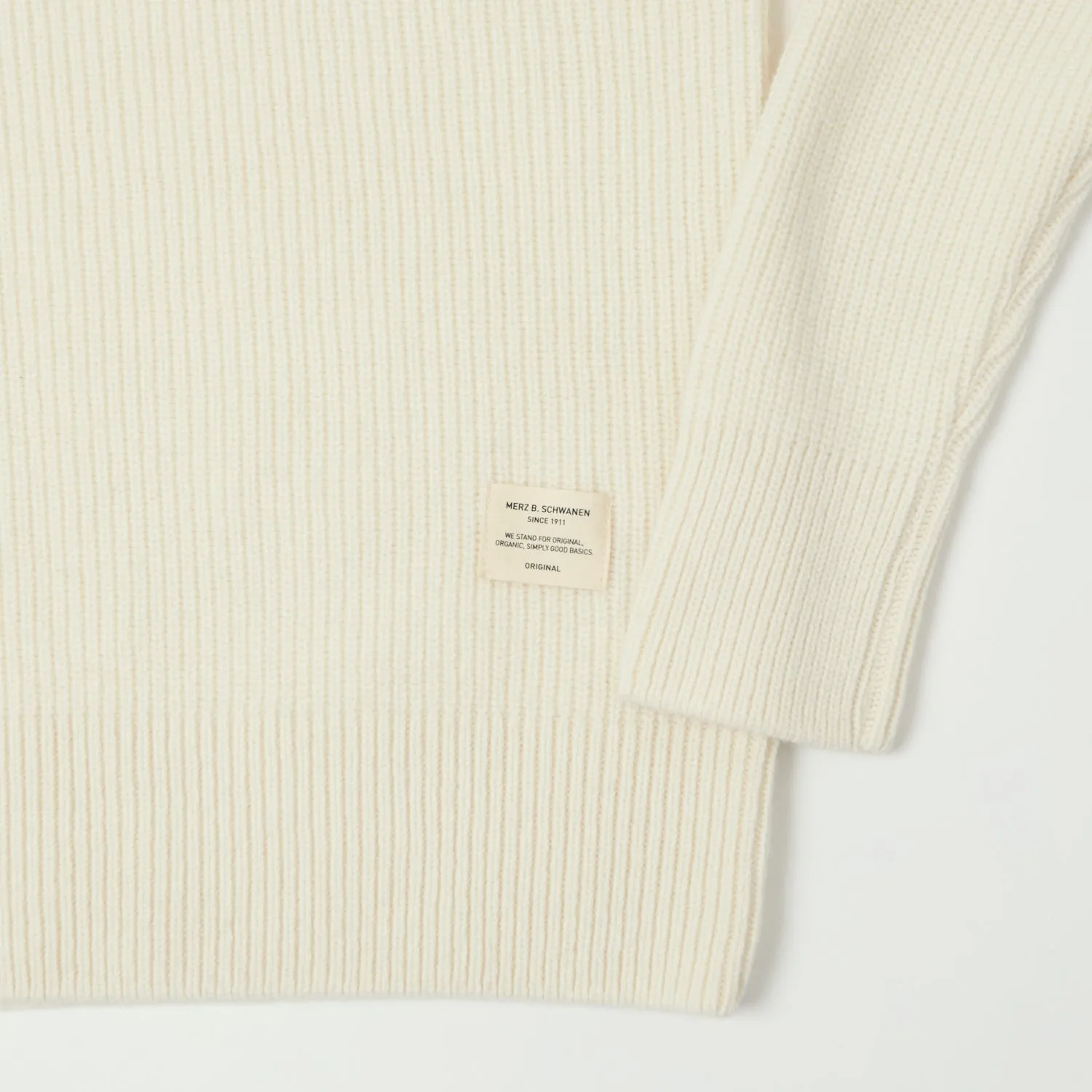 Merz b. Schwanen 'Good Basics' Wool Cashmere Ribbed Knit Pullover - Nature sold by Son of a Stag product image thumbnail 3