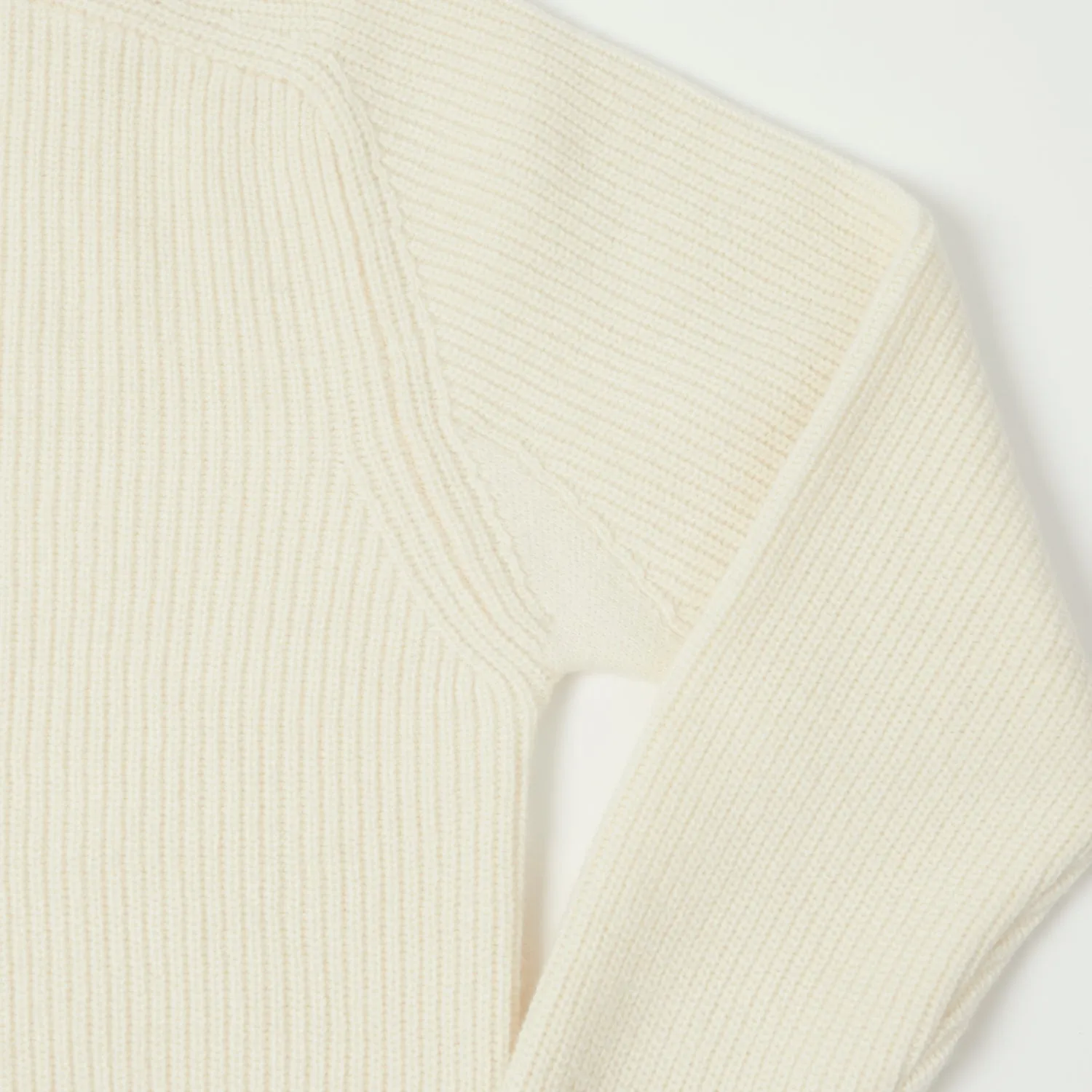 Merz b. Schwanen 'Good Basics' Wool Cashmere Ribbed Knit Pullover - Nature sold by Son of a Stag product image thumbnail 4