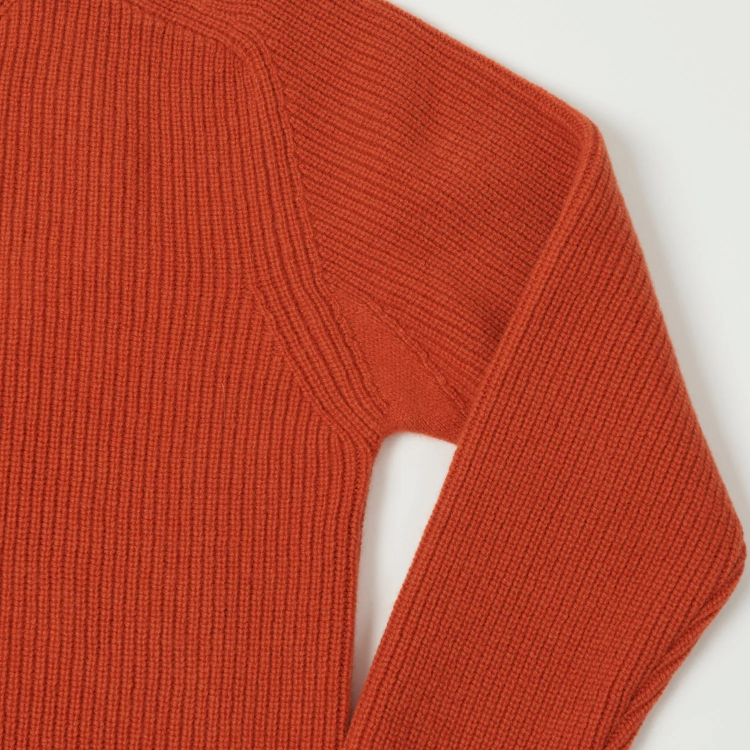 Merz b. Schwanen 'Good Basics' Wool Cashmere Ribbed Knit Pullover - Rust sold by Son of a Stag product image thumbnail 4