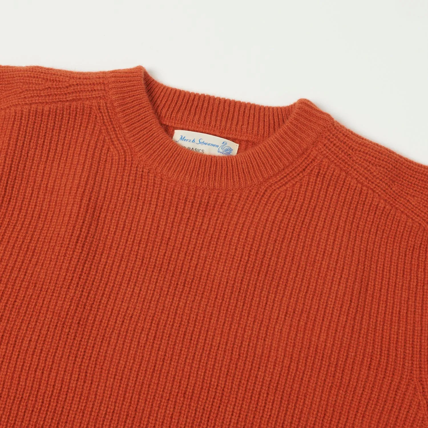Merz b. Schwanen 'Good Basics' Wool Cashmere Ribbed Knit Pullover - Rust sold by Son of a Stag product image thumbnail 2
