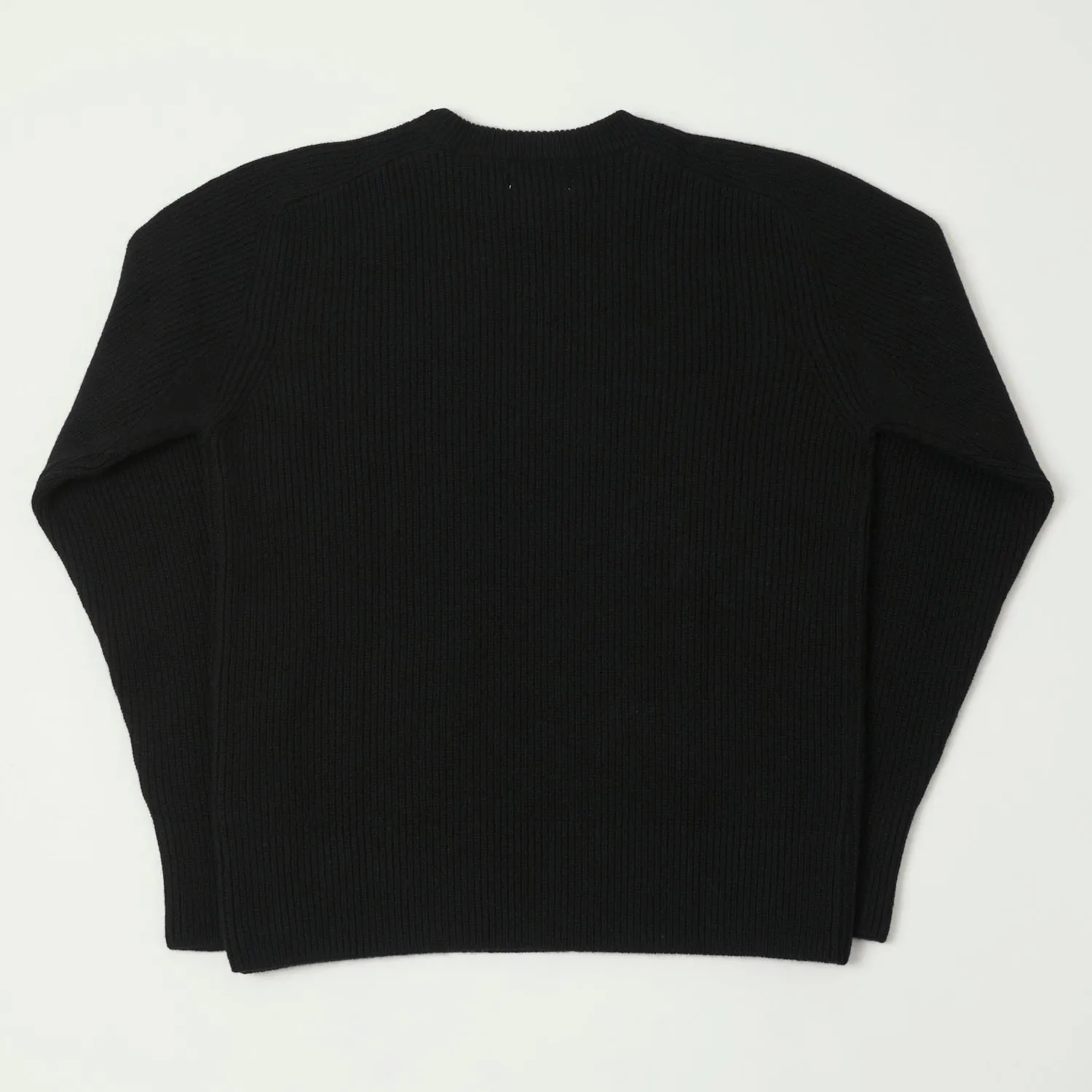 Merz b. Schwanen 'Good Basics' Wool Cashmere Ribbed Knit Pullover - Deep Black sold by Son of a Stag product image thumbnail 3