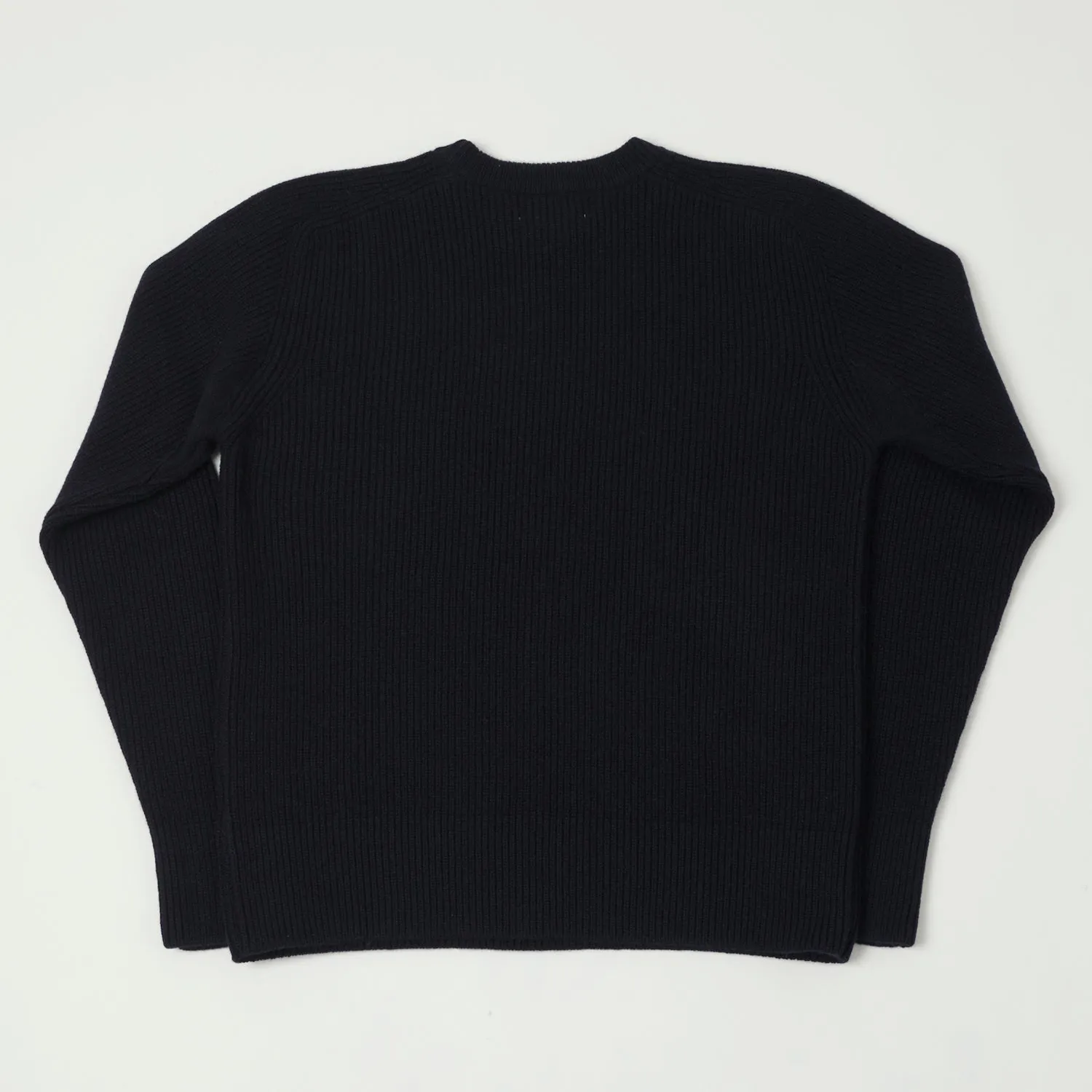 Merz b. Schwanen 'Good Basics' Wool Cashmere Ribbed Knit Pullover - Dark Navy sold by Son of a Stag product image thumbnail 5
