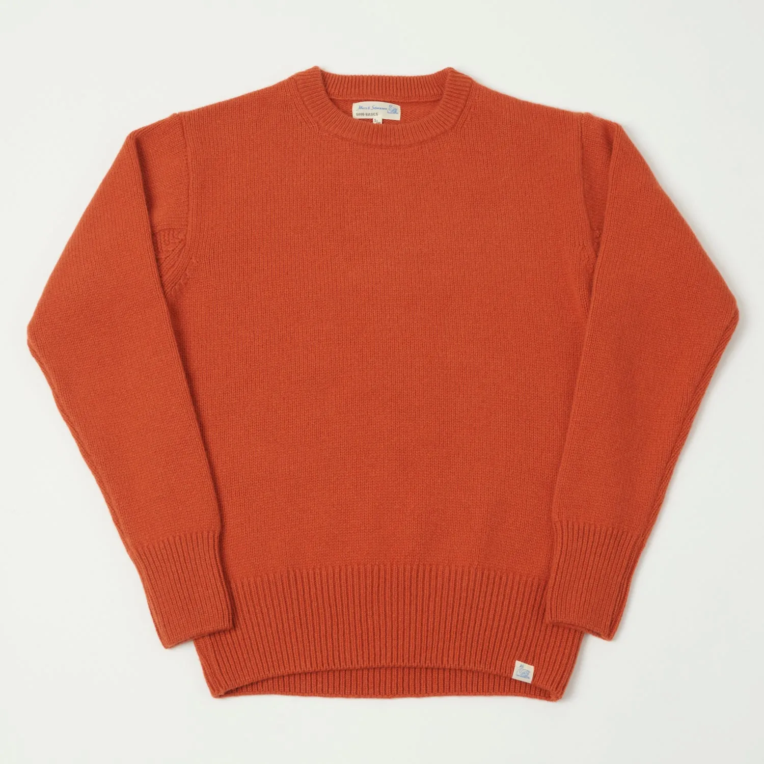 Merz b. Schwanen 'Good Basics' Wool Cashmere Knit Pullover - Rust sold by Son of a Stag