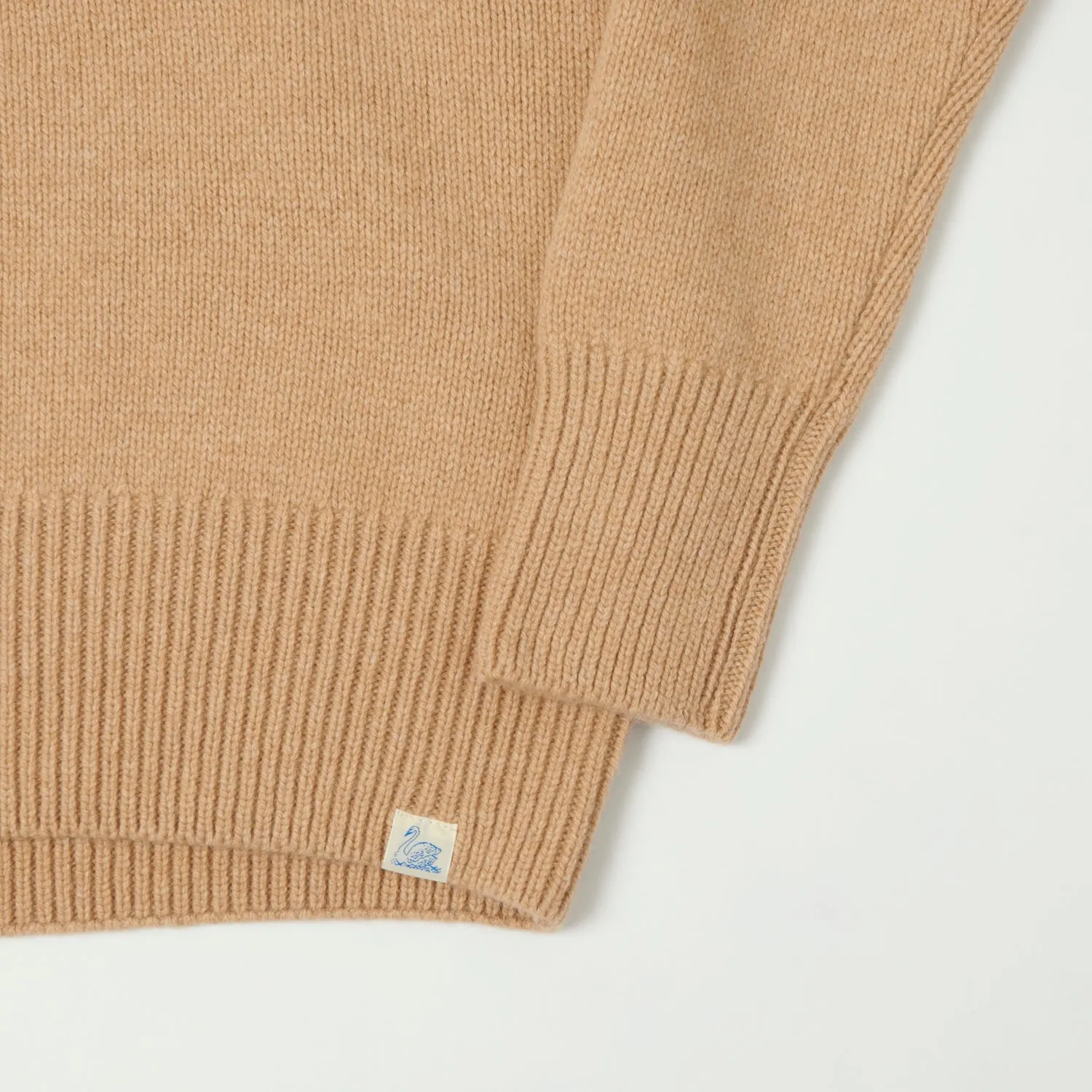 Merz b. Schwanen 'Good Basics' Wool Cashmere Knit Pullover - Toffee sold by Son of a Stag product image thumbnail 3