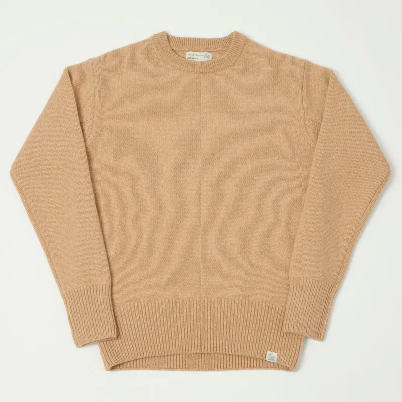 Merz b. Schwanen 'Good Basics' Wool Cashmere Knit Pullover - Toffee sold by Son of a Stag