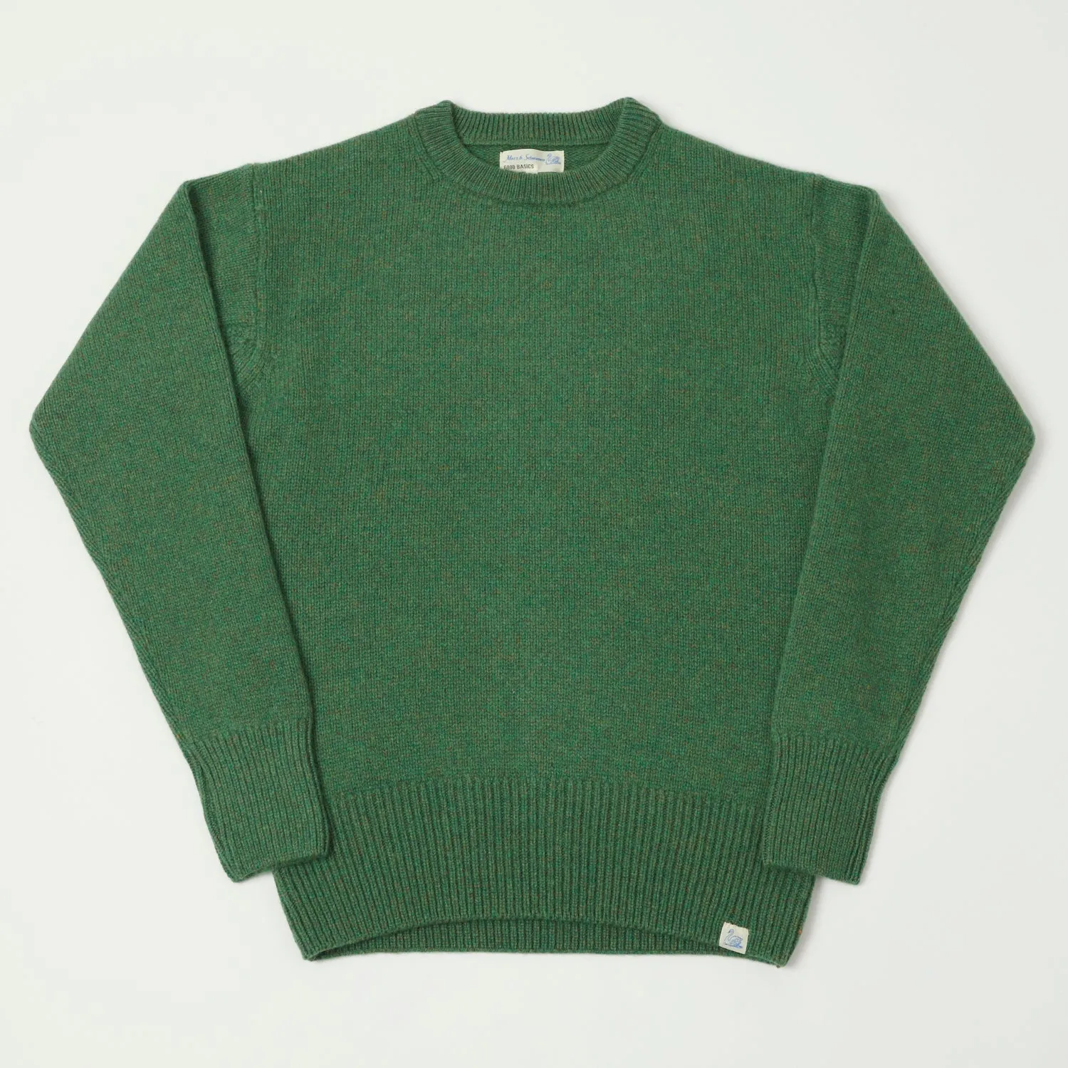 Merz b. Schwanen 'Good Basics' Wool Cashmere Knit Pullover - Moss Green sold by Son of a Stag