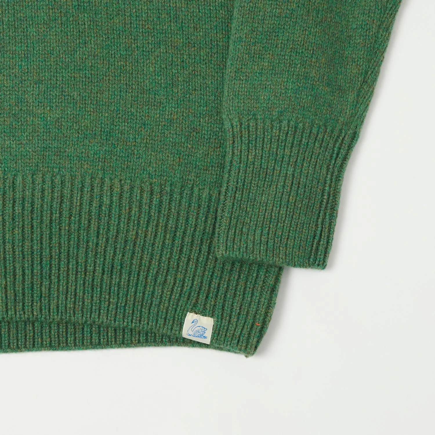 Merz b. Schwanen 'Good Basics' Wool Cashmere Knit Pullover - Moss Green sold by Son of a Stag product image thumbnail 4