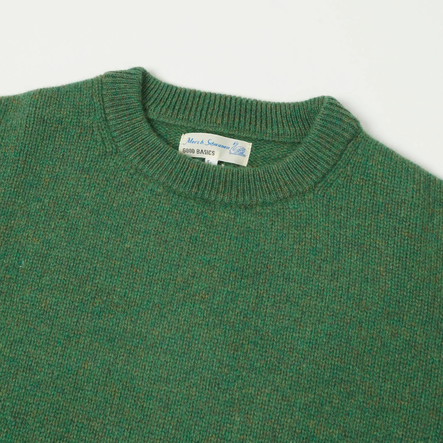 Merz b. Schwanen 'Good Basics' Wool Cashmere Knit Pullover - Moss Green sold by Son of a Stag product image thumbnail 2