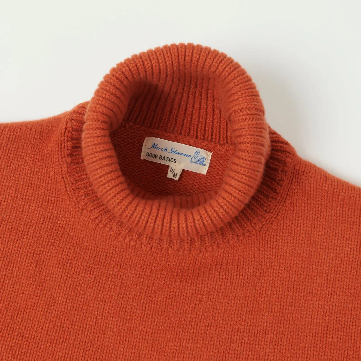 Merz b. Schwanen 'Good Basics' Wool Cashmere Knit Turtleneck - Rust sold by Son of a Stag product image thumbnail 2