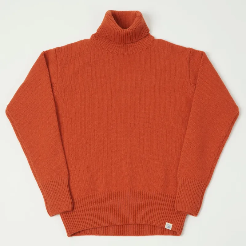 Merz b. Schwanen 'Good Basics' Wool Cashmere Knit Turtleneck - Rust sold by Son of a Stag