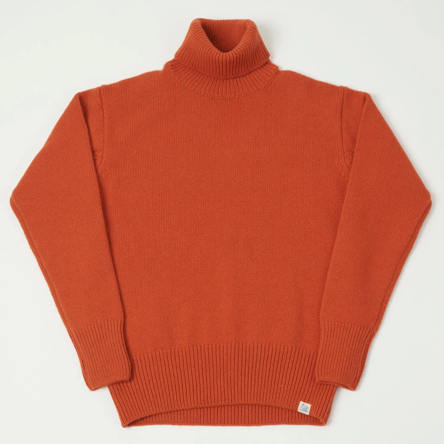 Merz b. Schwanen 'Good Basics' Wool Cashmere Knit Turtleneck - Rust sold by Son of a Stag