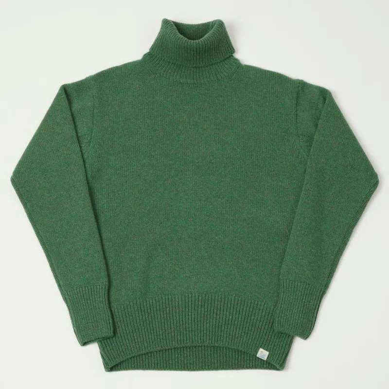 Merz b. Schwanen 'Good Basics' Wool Cashmere Knit Turtleneck - Moss Green made by Merz B. Schwanen