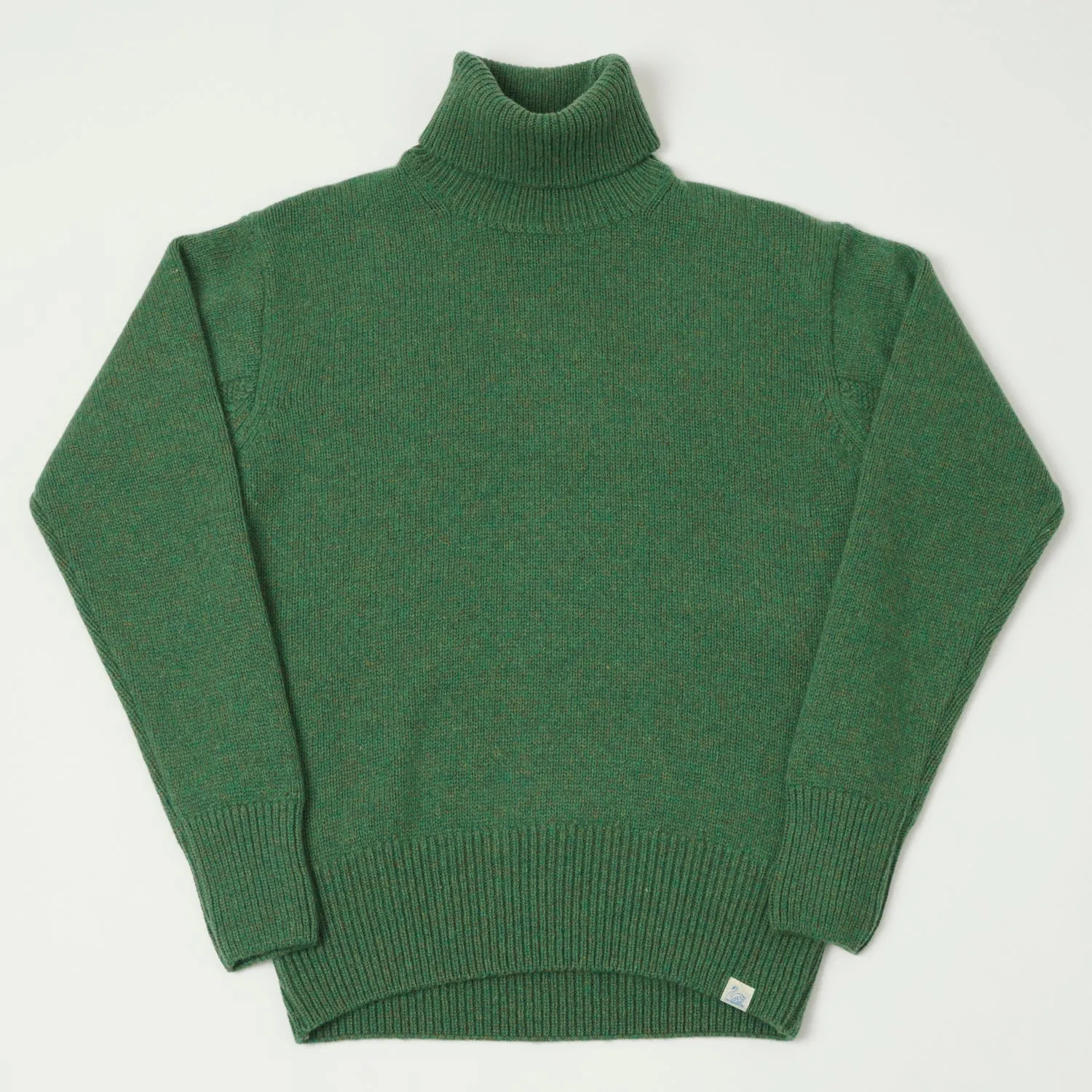Merz b. Schwanen 'Good Basics' Wool Cashmere Knit Turtleneck - Moss Green sold by Son of a Stag