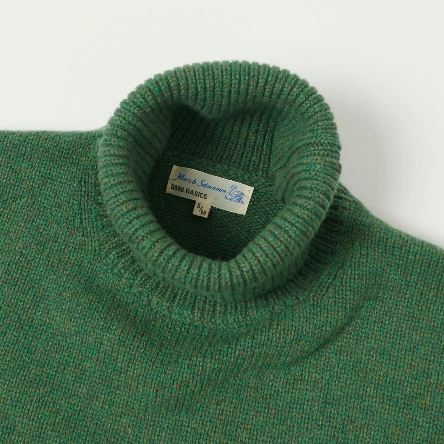 Merz b. Schwanen 'Good Basics' Wool Cashmere Knit Turtleneck - Moss Green sold by Son of a Stag product image thumbnail 2