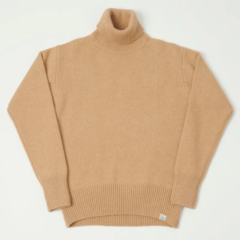 Merz b. Schwanen 'Good Basics' Wool Cashmere Knit Turtleneck - Toffee made by Merz B. Schwanen
