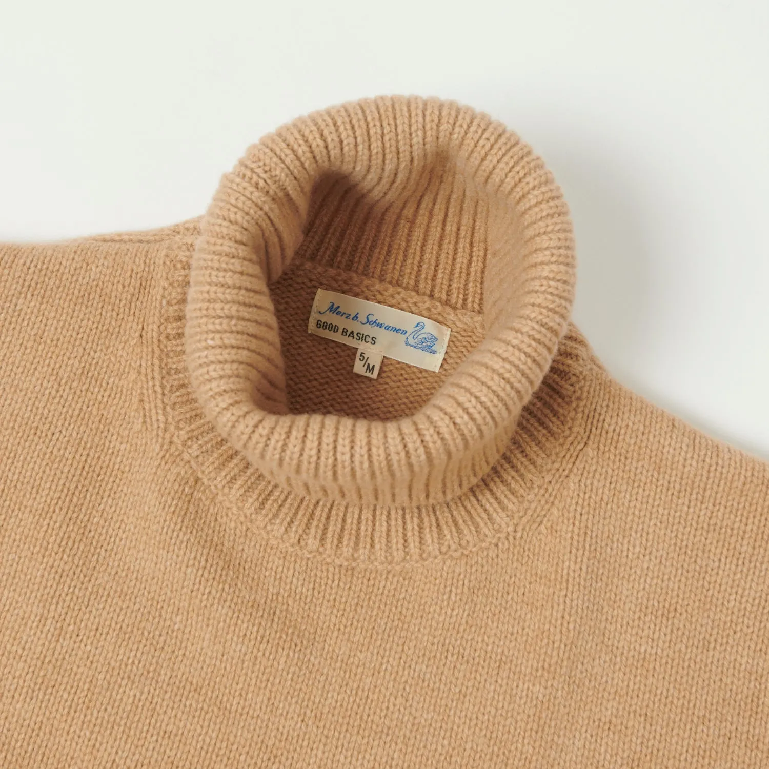 Merz b. Schwanen 'Good Basics' Wool Cashmere Knit Turtleneck - Toffee sold by Son of a Stag product image thumbnail 2