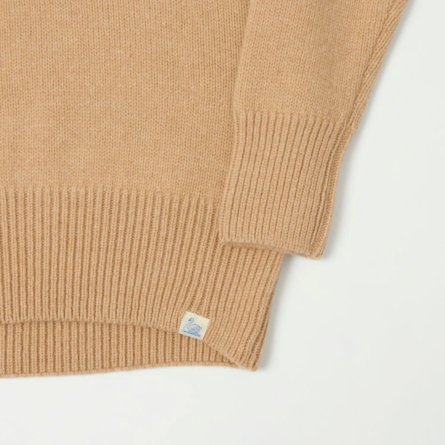 Merz b. Schwanen 'Good Basics' Wool Cashmere Knit Turtleneck - Toffee sold by Son of a Stag product image thumbnail 3