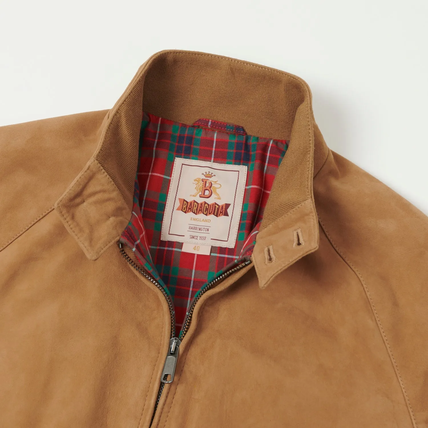 Baracuta G9 Suede Harrington Jacket - Tobacco sold by Son of a Stag product image thumbnail 2