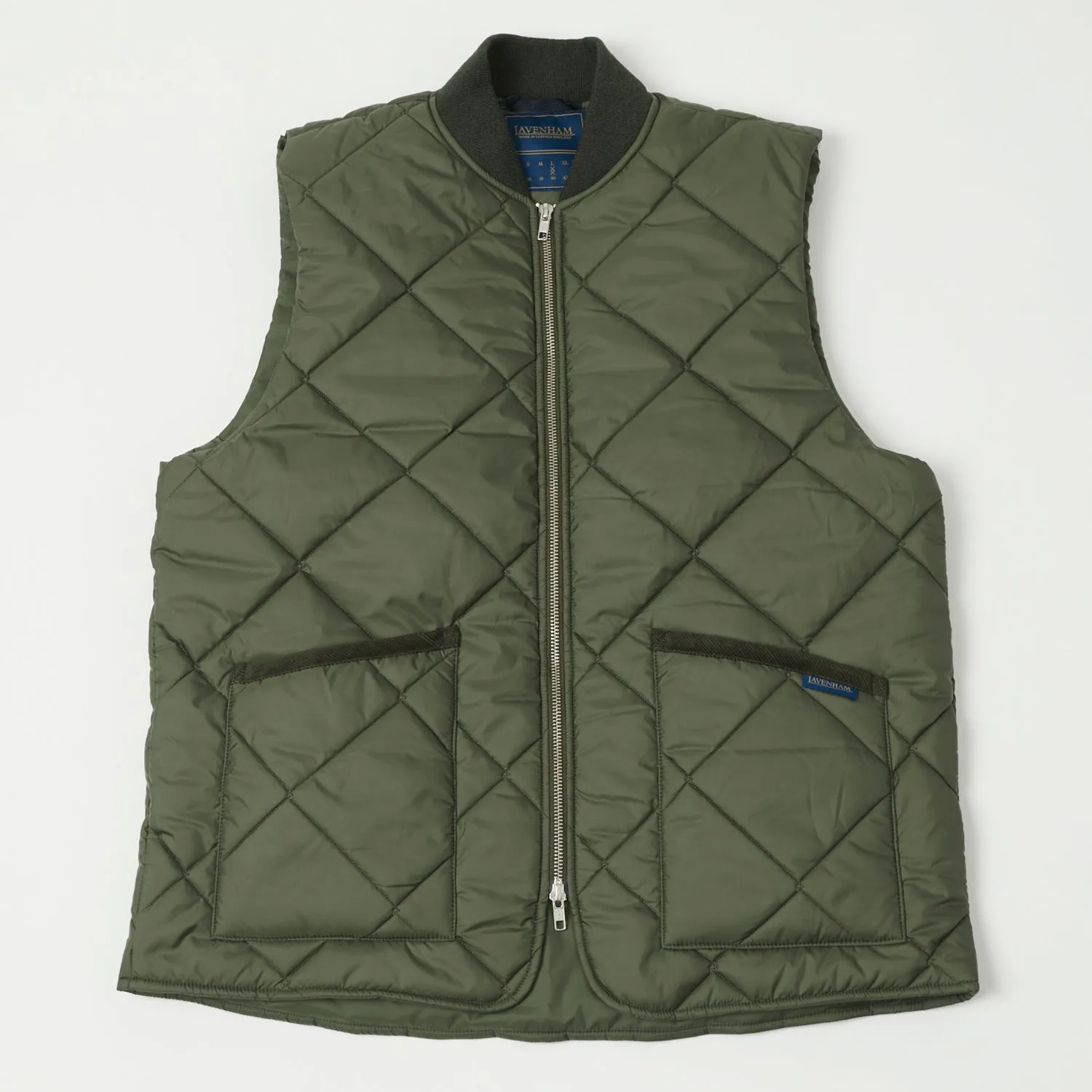 Lavenham Big Quilt Bomber Gilet - Olive Green sold by Son of a Stag