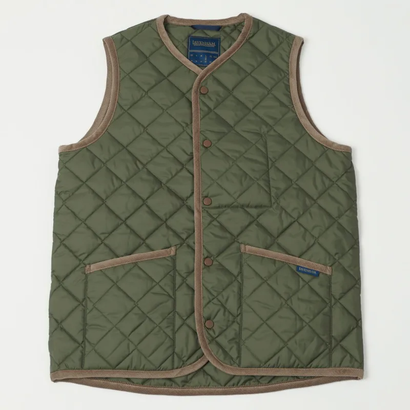 Lavenham Thornham Quilted Gilet - Olive Green/Olive Green sold by Son of a Stag