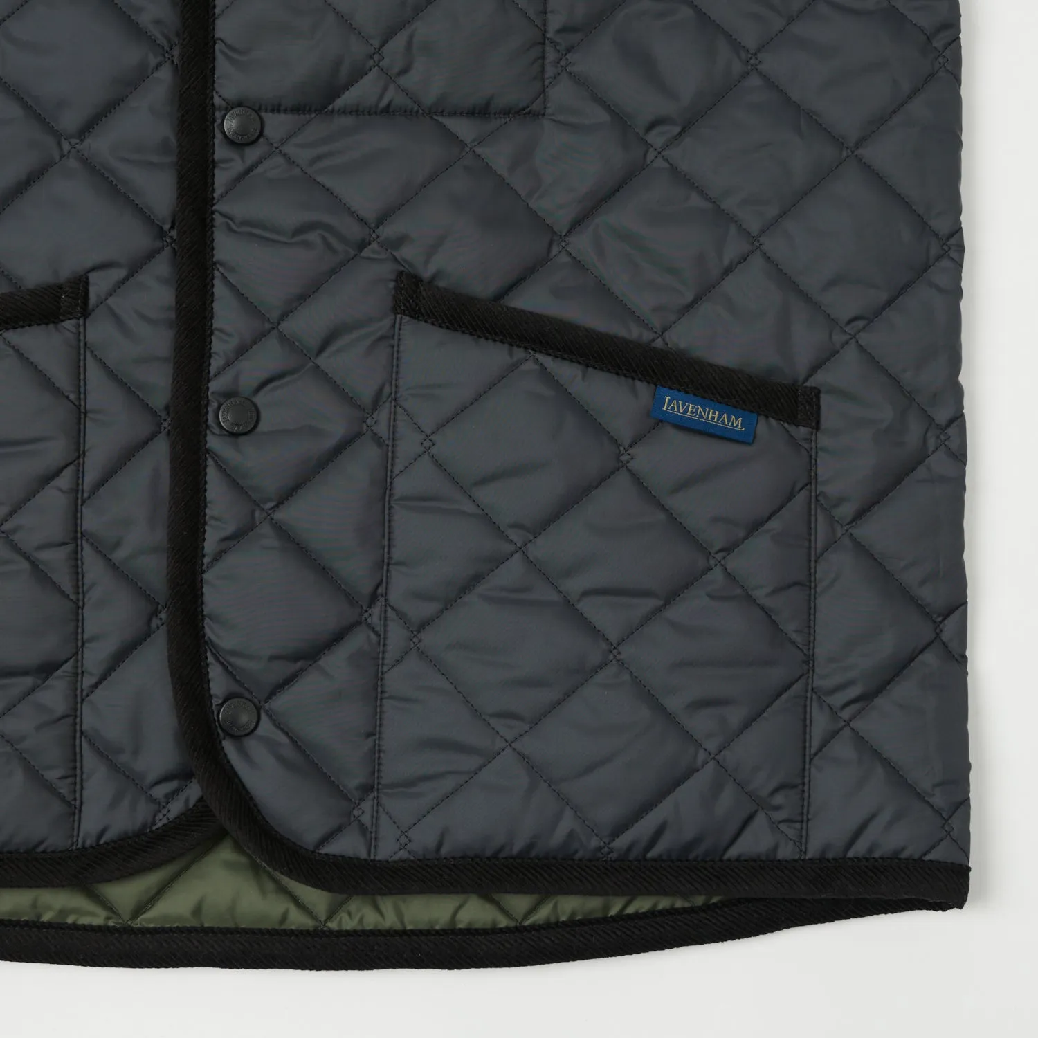 Lavenham Thornham Quilted Gilet - Lamp Black/Olive Green sold by Son of a Stag product image thumbnail 4