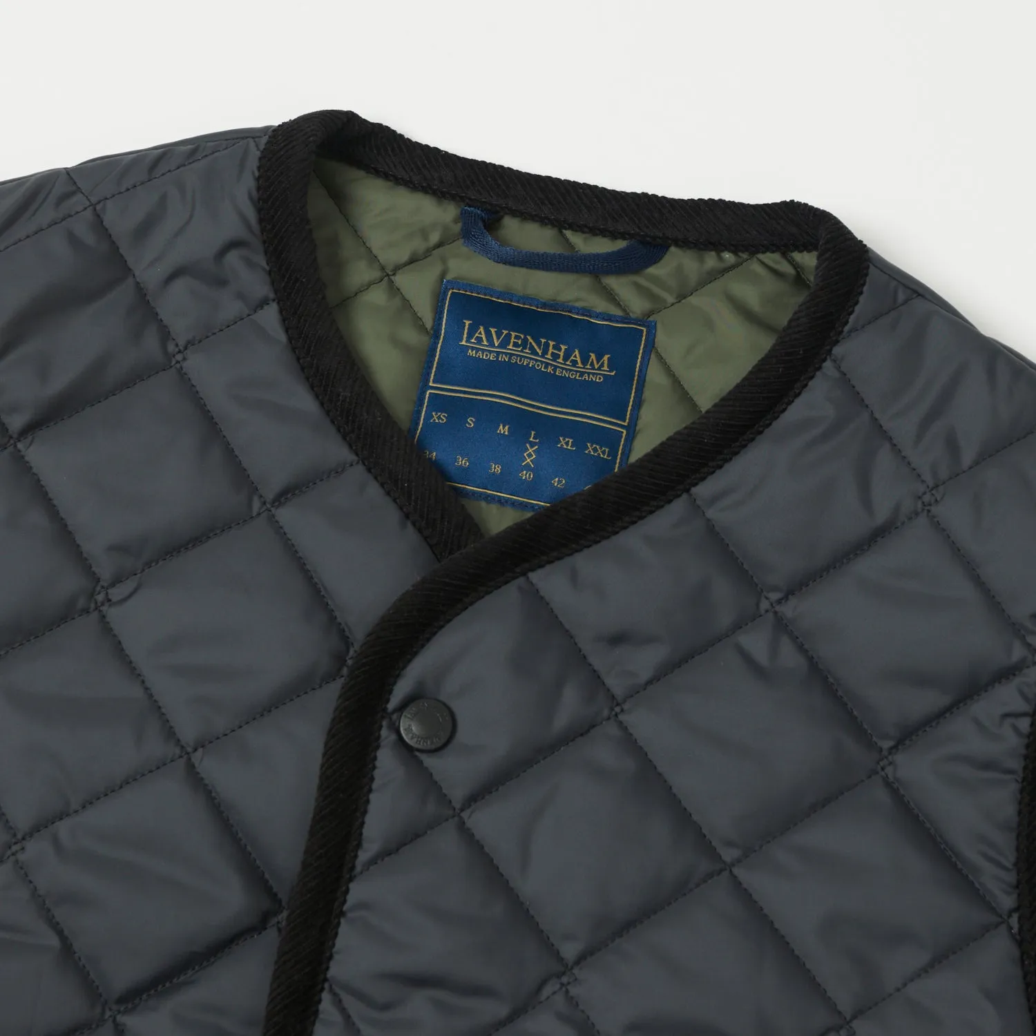 Lavenham Thornham Quilted Gilet - Lamp Black/Olive Green sold by Son of a Stag product image thumbnail 2