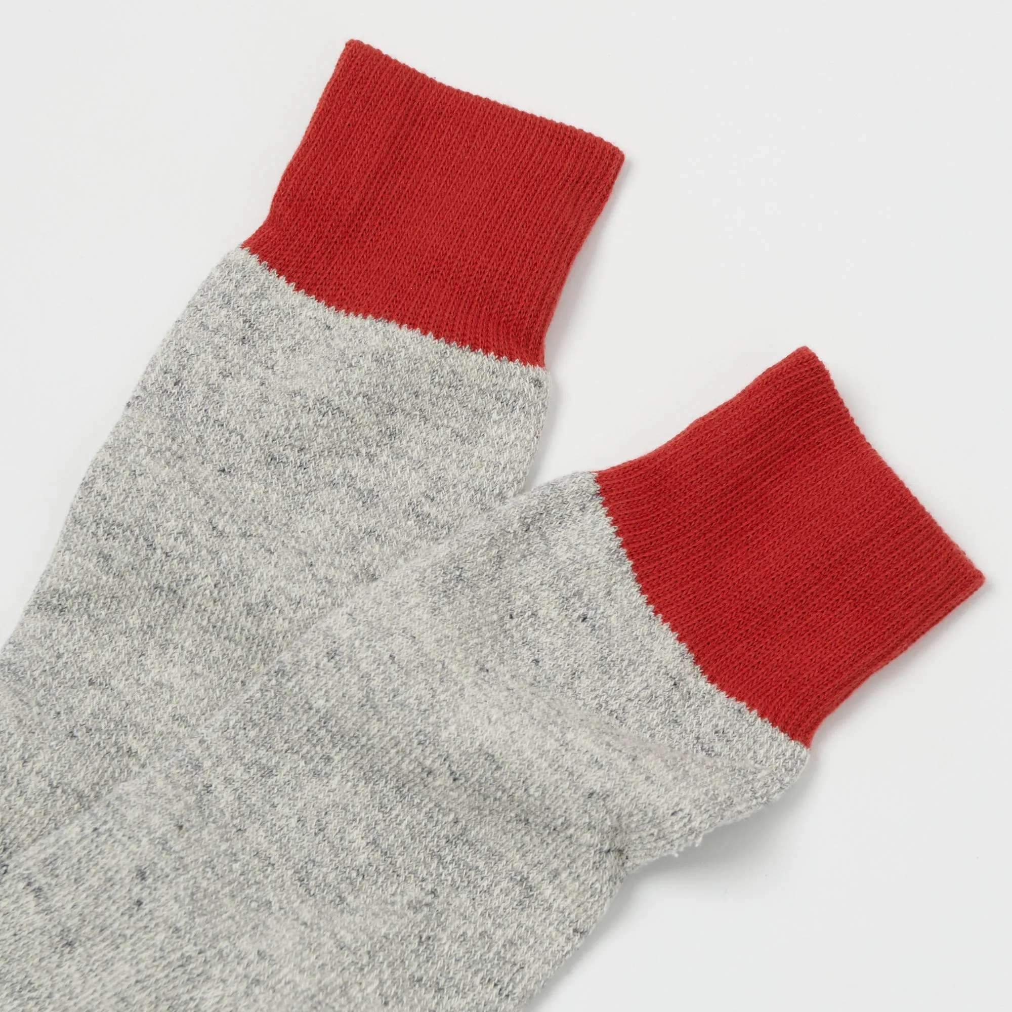 RoToTo Silk & Cotton Double Face Crew Sock - Red/Light Grey sold by Son of a Stag product image thumbnail 2