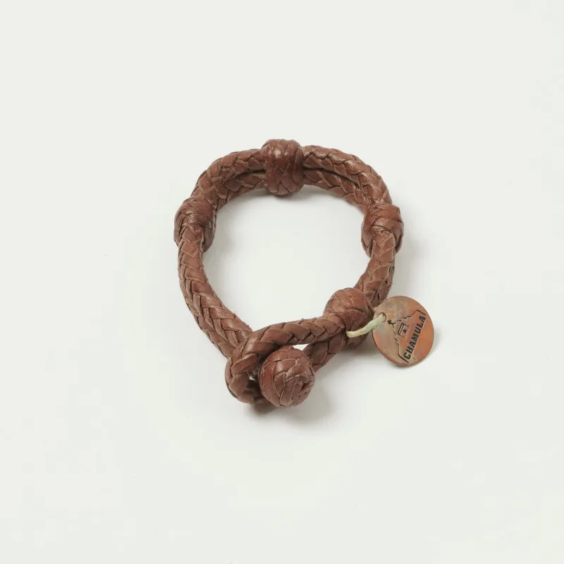 Chamula Double Round Leather Bracelet - Brown sold by Son of a Stag