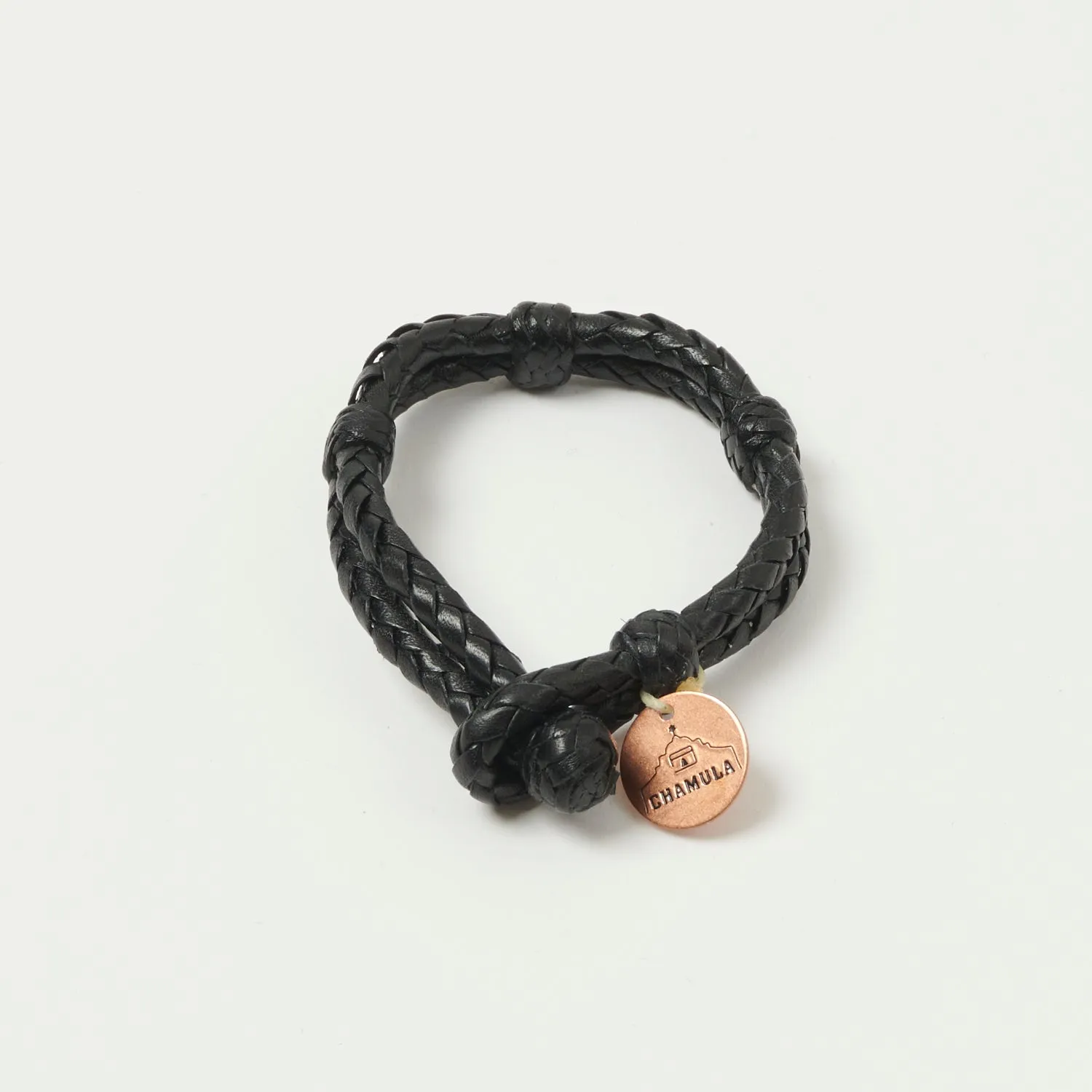 Chamula Double Round Leather Bracelet - Black sold by Son of a Stag