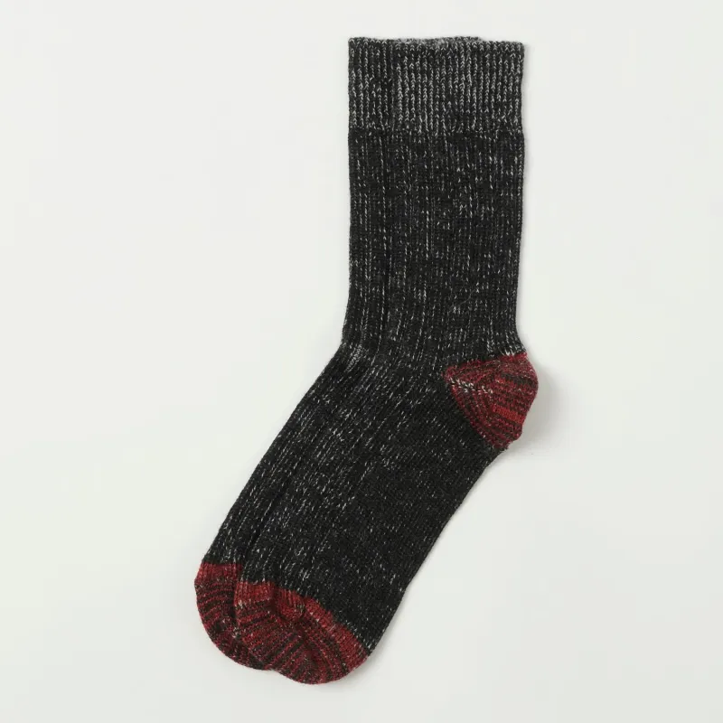 Merz b. Schwanen W72 Merino Wool Sock - Deep Black/Nature sold by Son of a Stag