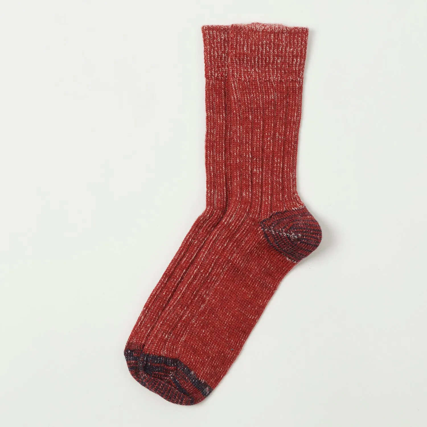 Merz b. Schwanen W72 Merino Wool Sock - Red/Nature sold by Son of a Stag