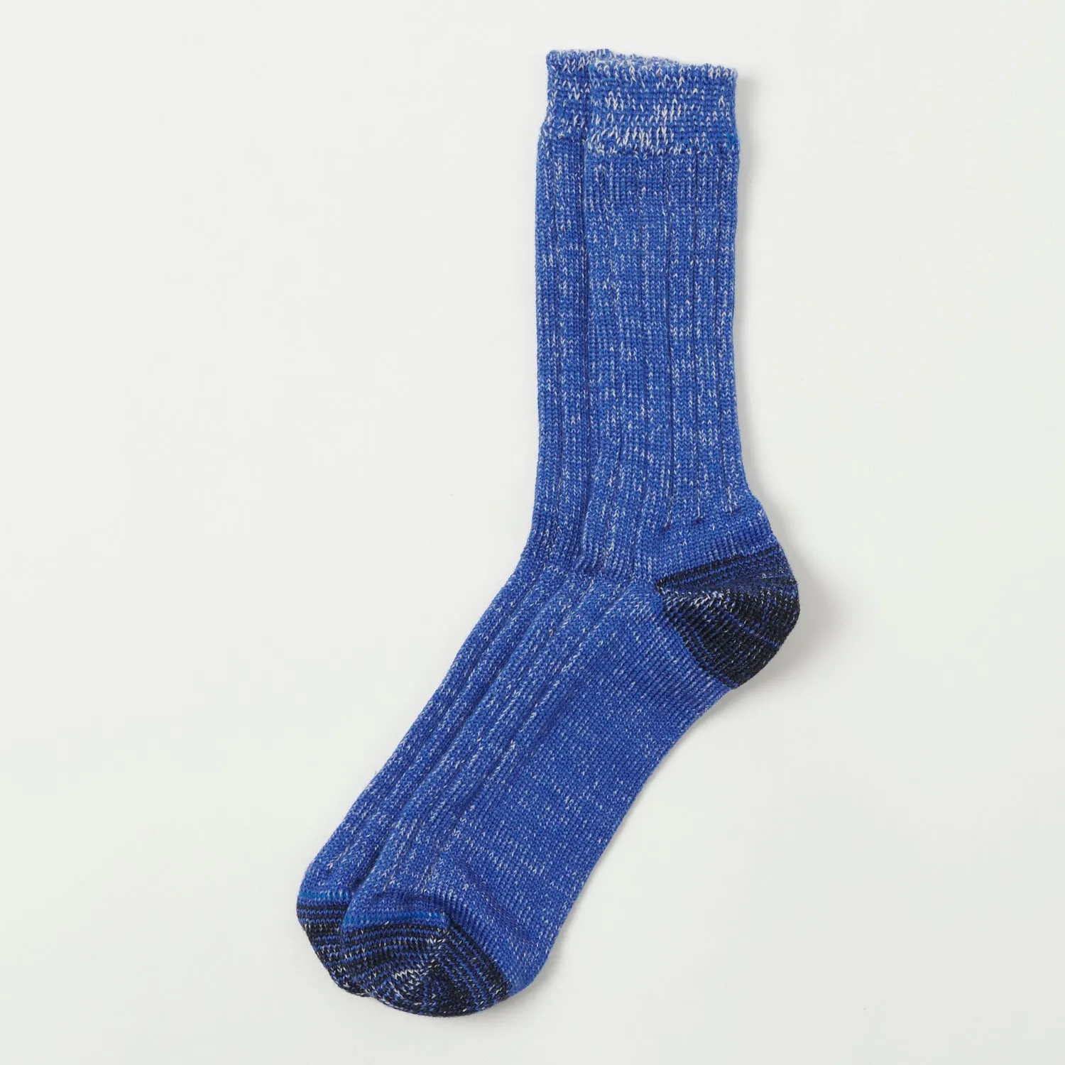 Merz b. Schwanen W72 Merino Wool Sock - Electric Blue/Nature Melange sold by Son of a Stag