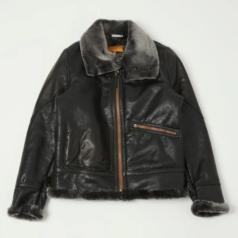 Shangri-La Heritage 'Aviatore' B-3 Shearling Flight Jacket - Black sold by Son of a Stag
