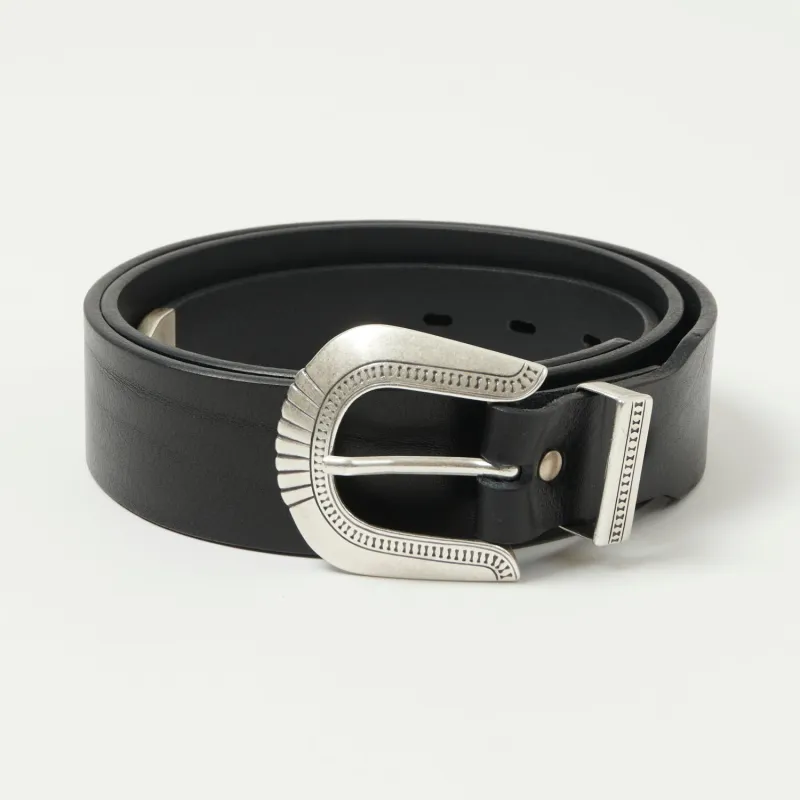 Shangri-La Heritage 'Rodeo' Leather Belt - Black sold by Son of a Stag