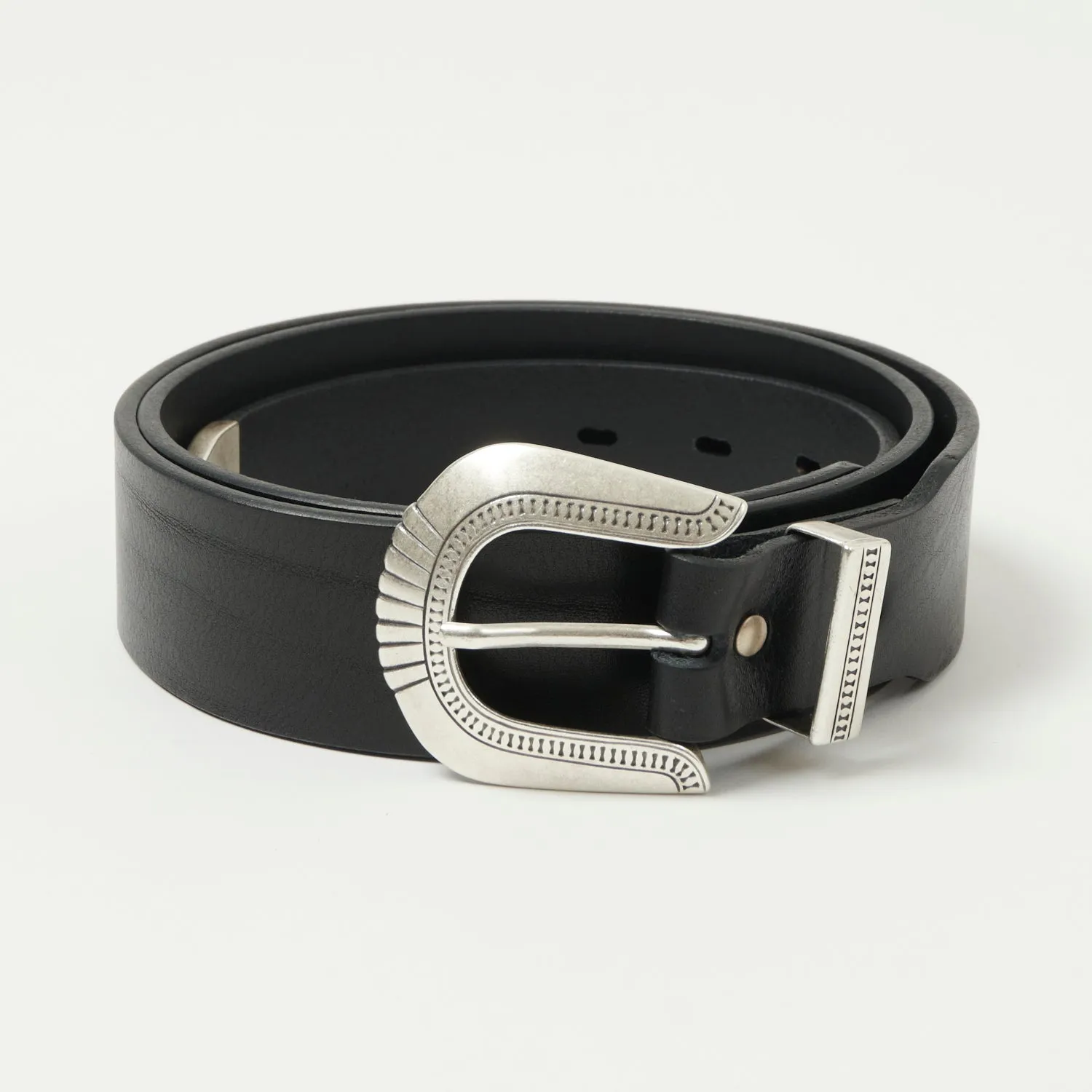 Shangri-La Heritage 'Rodeo' Leather Belt - Black sold by Son of a Stag