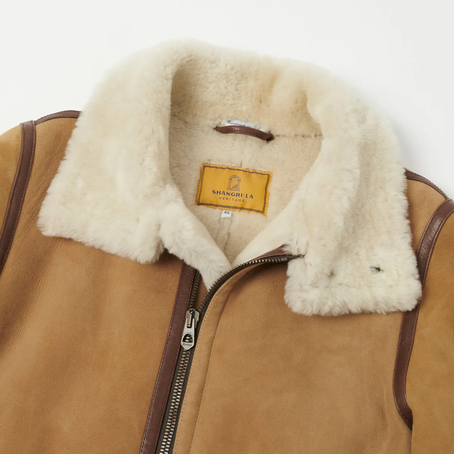 Shangri-La Heritage 'Aviatore' B-3 Shearling Flight Jacket - Sabbia sold by Son of a Stag product image thumbnail 2