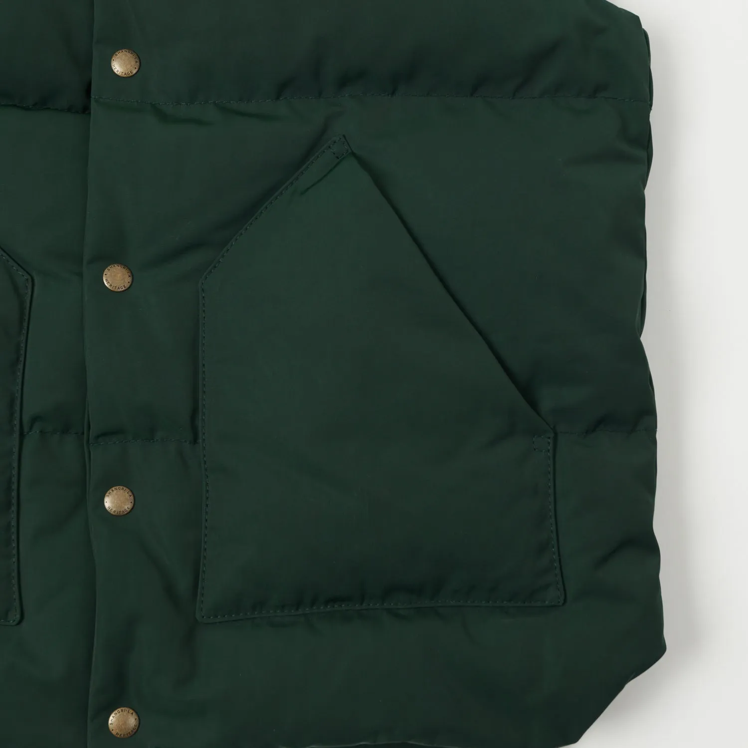 Shangri-La Heritage 'Bivacco' Western Down Vest - Forest Green sold by Son of a Stag product image thumbnail 4
