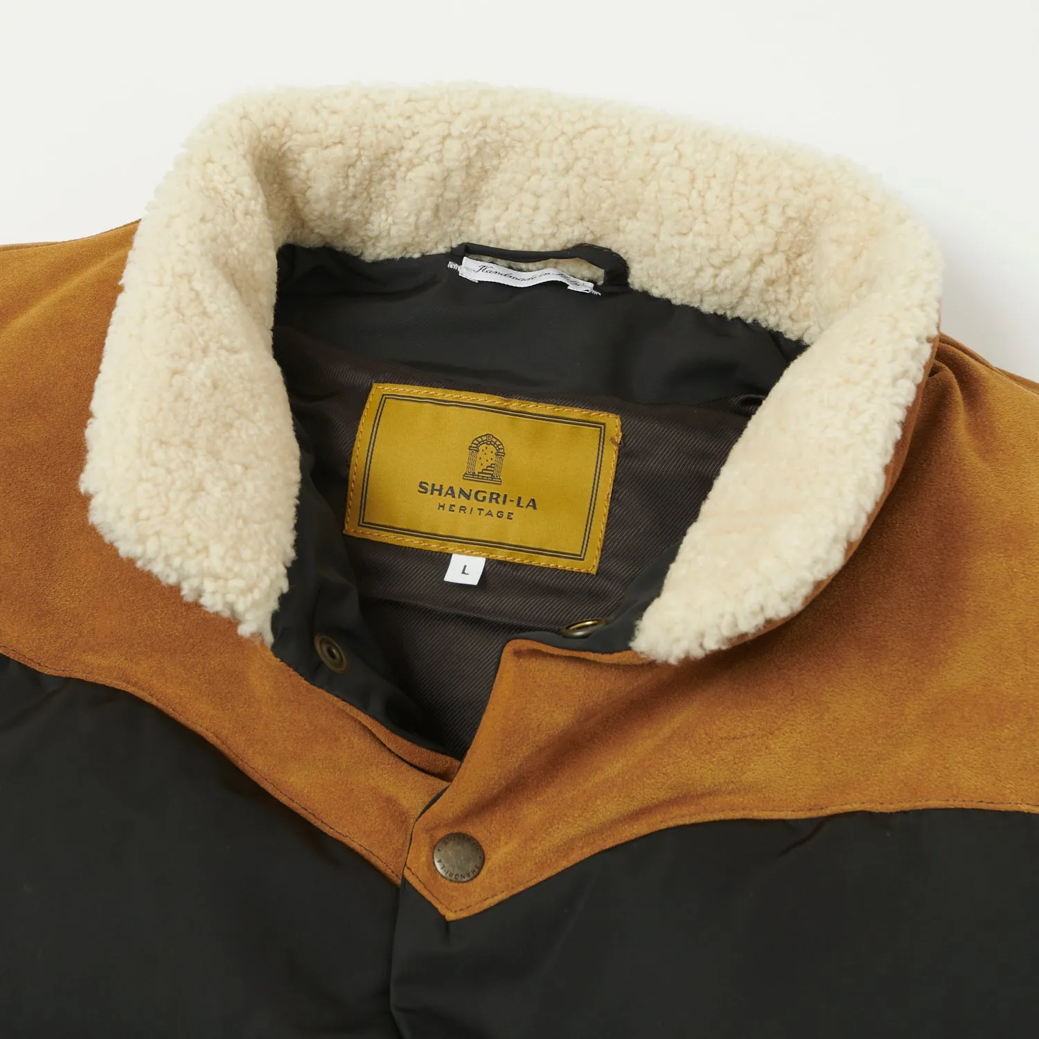 Shangri-La Heritage 'Bivacco' Western Down Vest - Black/Beige sold by Son of a Stag product image thumbnail 2