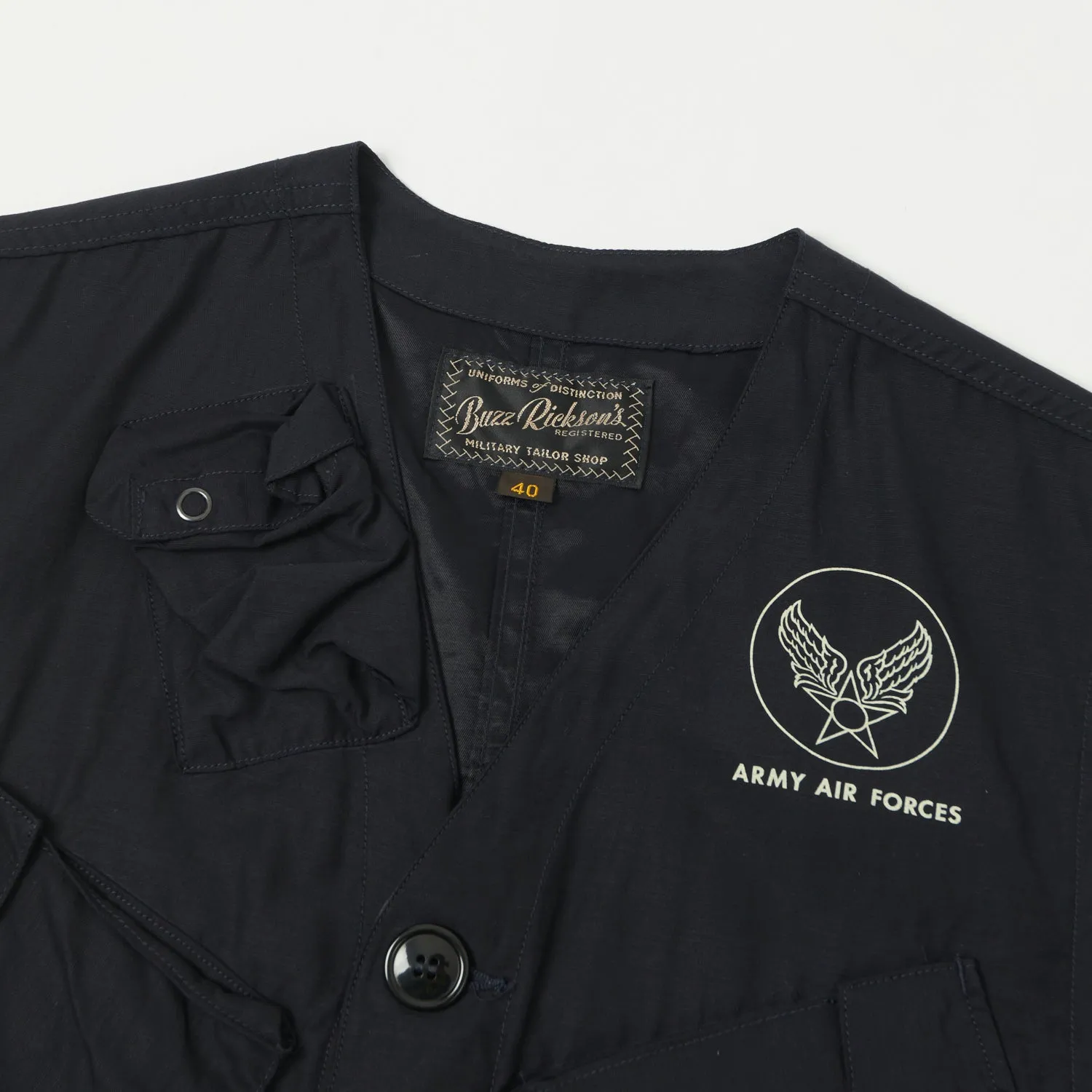 Buzz Rickson's U.S. Army C-1 Civilian Vest - Navy sold by Son of a Stag product image thumbnail 2