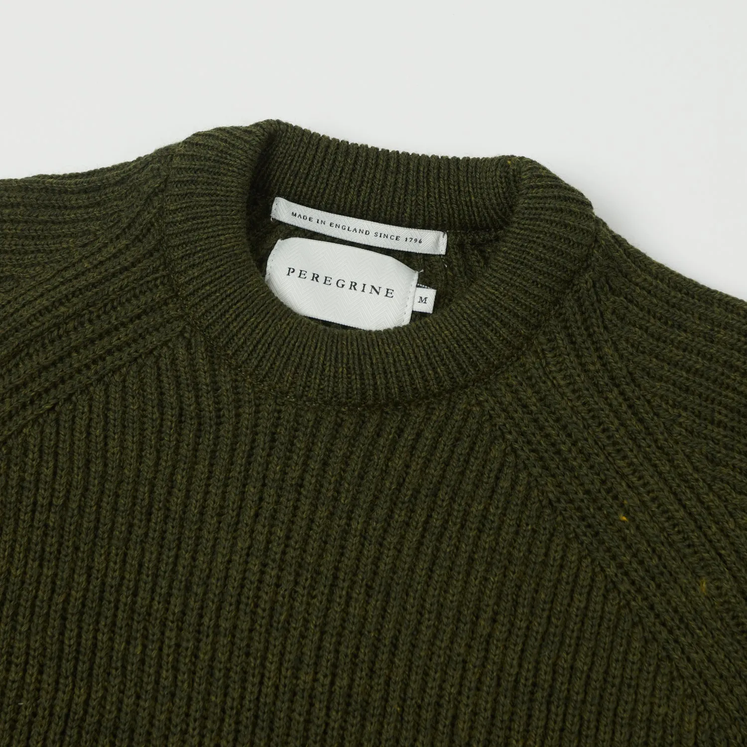 Peregrine Ford Crew Neck Jumper - Olive sold by Son of a Stag product image thumbnail 2