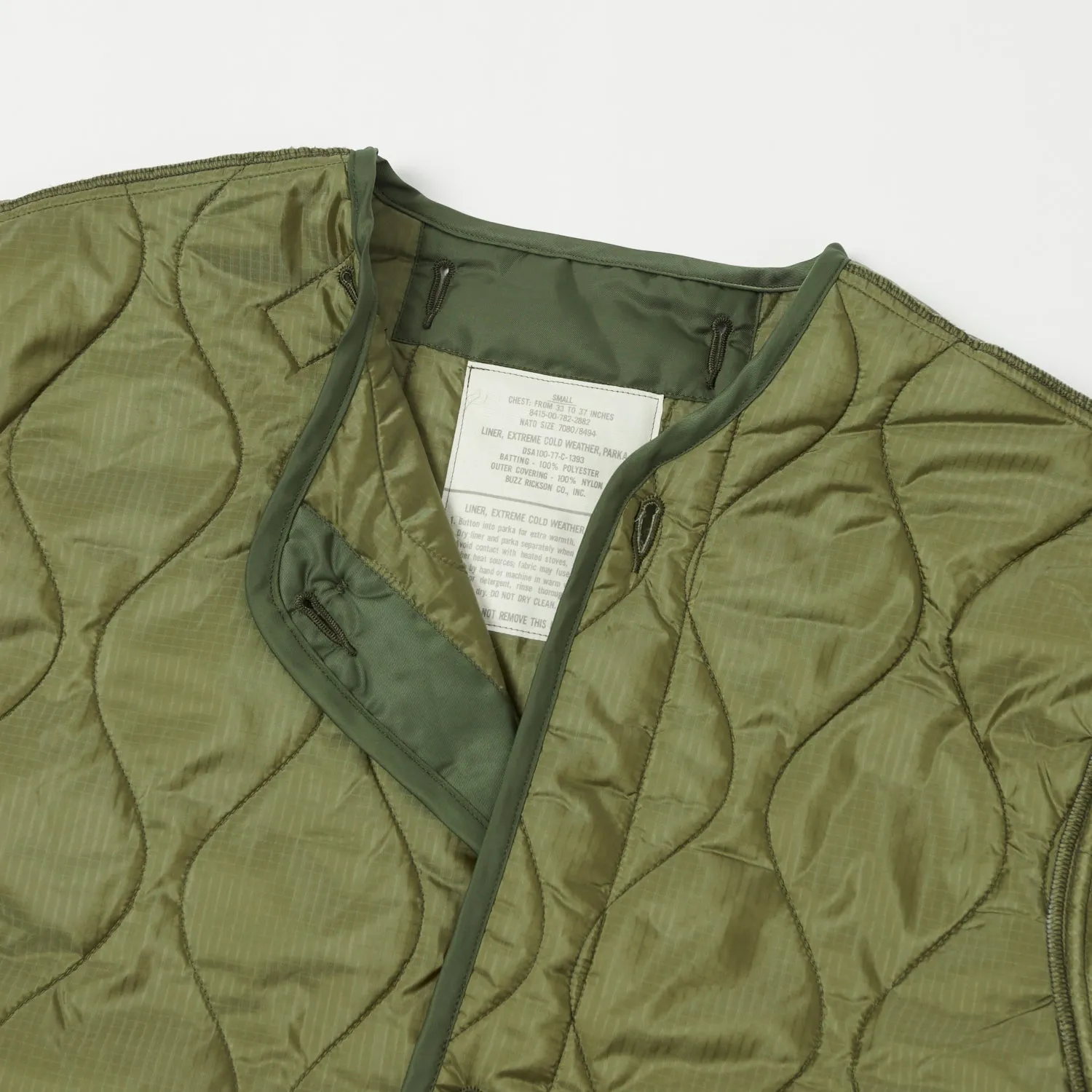 Buzz Rickson's 'Extreme Cold Weather' Liner Jacket - Olive sold by Son of a Stag product image thumbnail 2