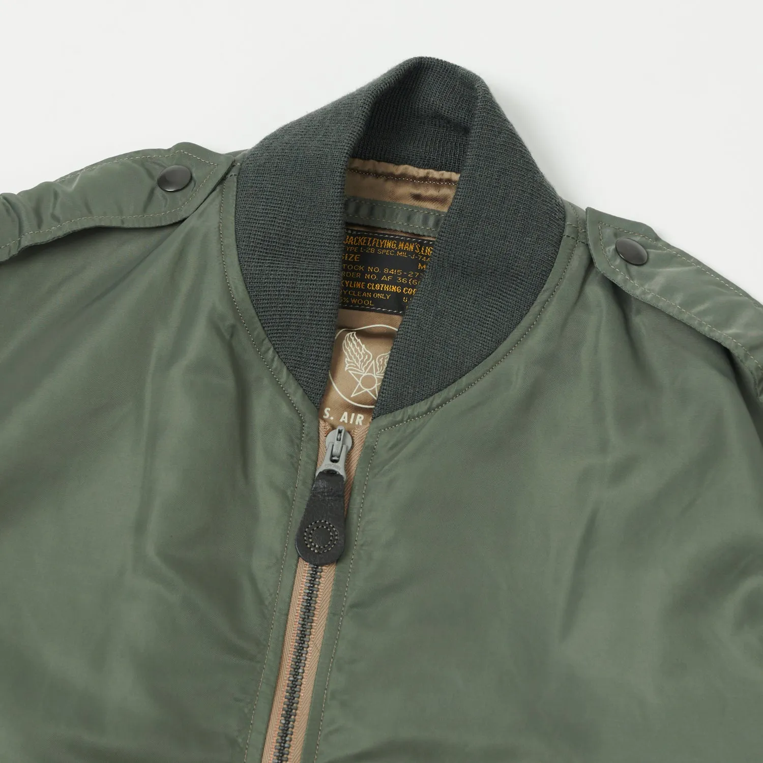 Buzz Rickson's L-2B 'Skyline' Light Weight Flight Jacket - Olive sold by Son of a Stag product image thumbnail 2