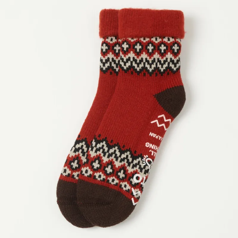 RoToTo Nordic Comfy Room Sock - Red sold by Son of a Stag